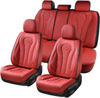 Coverado Red Faux Leather Seat Covers