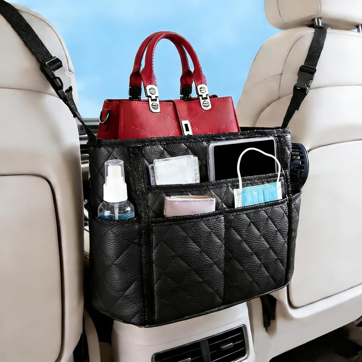 Lxsloet Leather Car Organizer