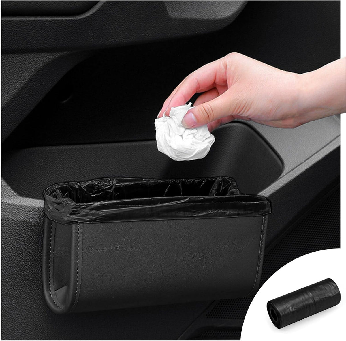 zmoso Leather Car Trash Bin