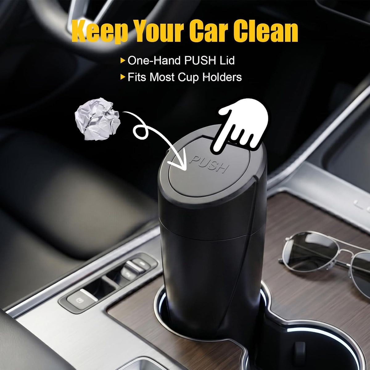 Hixuaio Car Trash Can with Lid