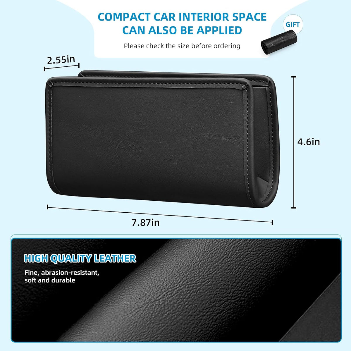 zmoso Leather Car Trash Bin