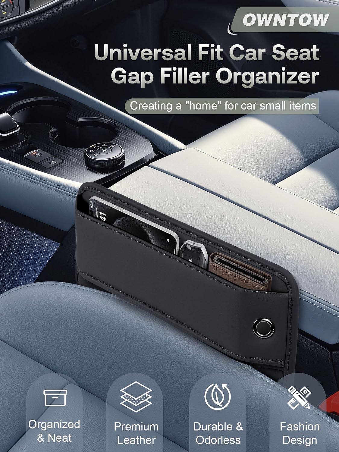 Owntow Leather Seat Gap Organizer