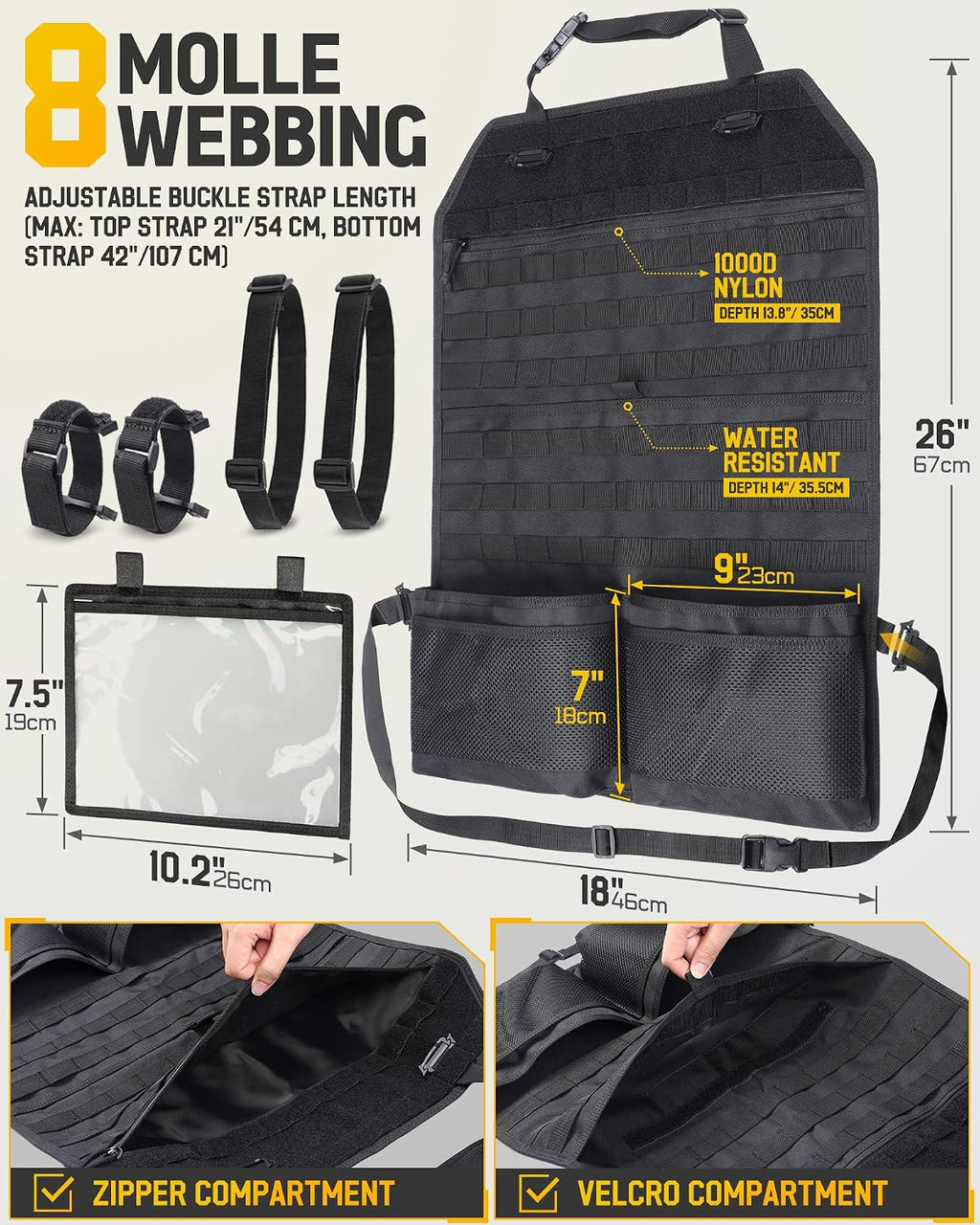 WYNEX MOLLE Seat Back Organizer