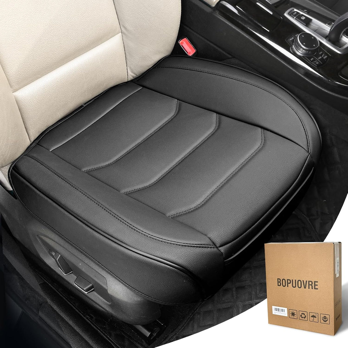 BOPUOVRE Faux Leather Seat Cover