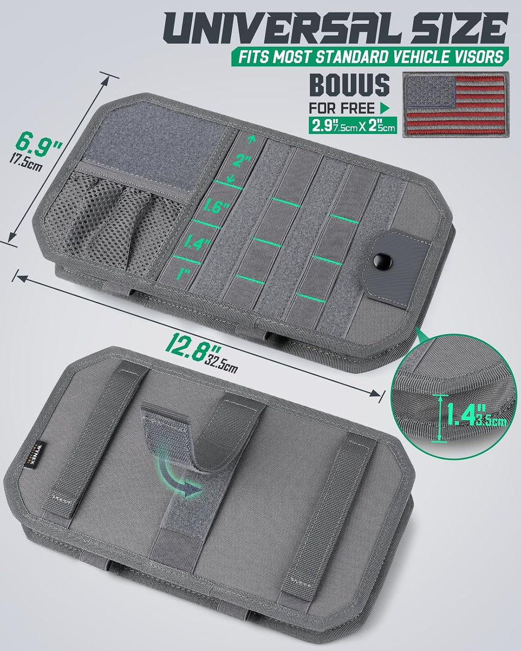 LIVANS Gray Car Sun Visor Organizer
