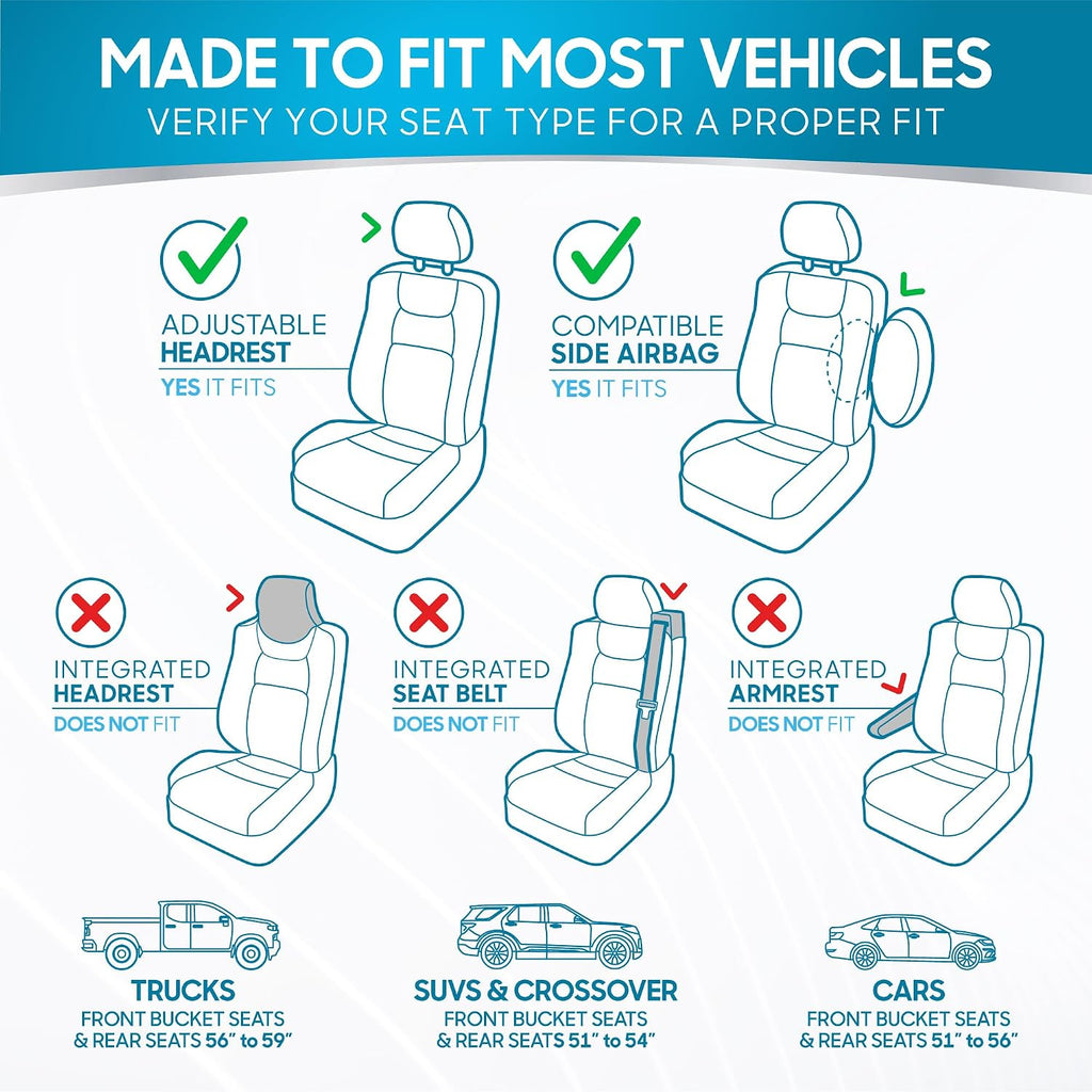 BDK Car Seat Covers, Solid Black