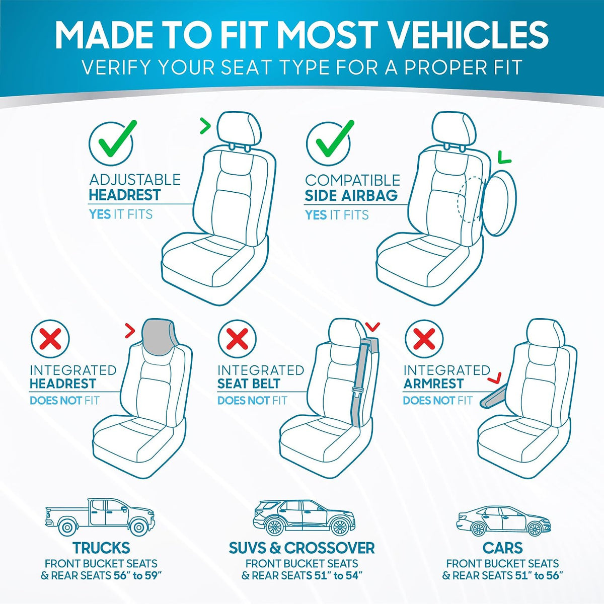 BDK Car Seat Covers, Solid Black